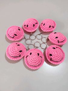 Crochet Smiley Keychain