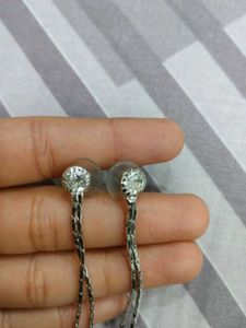 Silver Dangle Spike Earrings