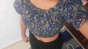 Paisley Print Crop Top