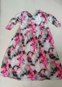 Multicolored Marble Print Kurta