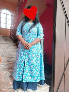 Blue Floral Print Kurti