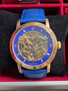 Gold and Blue Skeleton AP Style Watch