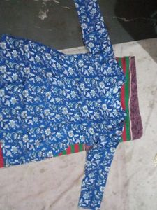 Blue Floral Print Top