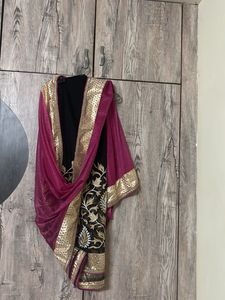 Embroidered Black Saree
