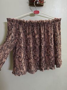 Brown Printed Top