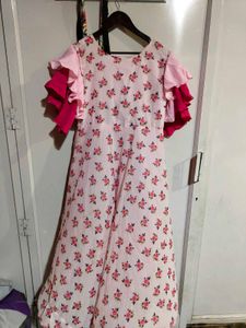 Floral Pink Anarkali Suit