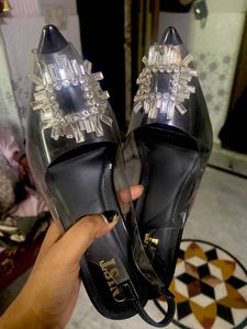 J.SING Embellished Clear Heels