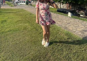 One Shoulder Floral Dress