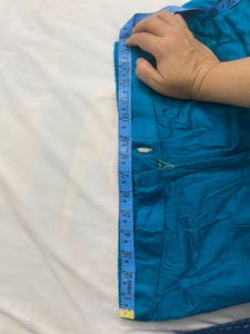 Blue V-Neck Kurta Pant Set
