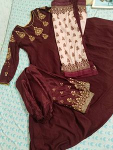 Anarkali Kurta With Plazo And Dupatta