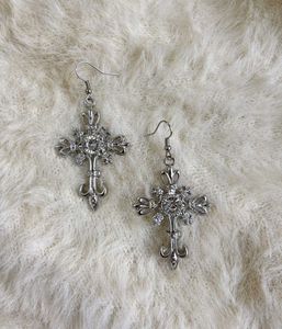 Cross anti tarnish dangle earrings