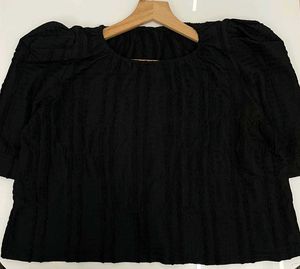 Black Puff Sleeve Top