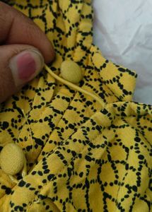 Vero Moda Yellow Printed A-line Dress