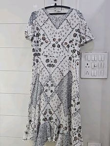 Lain Quarters White Floral Georgette Dress
