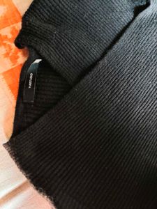 Stylish Black Knit CrissCross Sweater