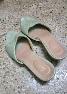 Heels Sea Green Color Size 6