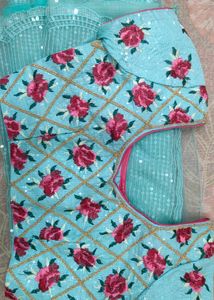 Aqua Sequin Saree