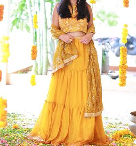 Musturd Yellow Ethnic Skirt-top,lehnga Choli