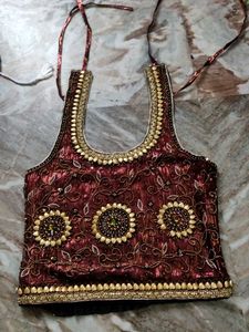 Embroidered Maroon Top