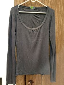 Set Of 2 Deep Neck Body Hugging T Shirts