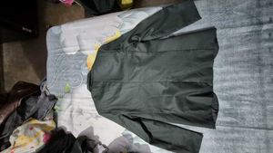 Olive Green Top with Mesh Detail