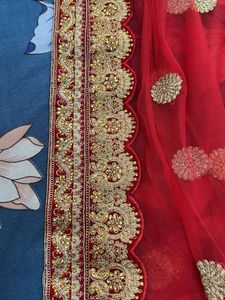 Red Embroidered Dupatta
