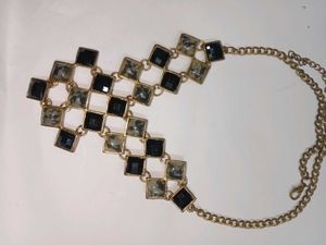 Black And Gray Statement Neckpiece