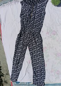 Black And White Floral Jumpsuit