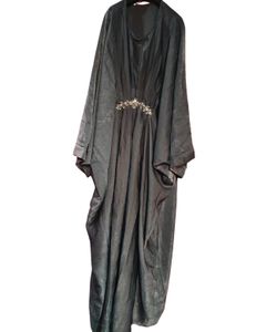 Elegant Dubai Kaftan Gray Abaya, Burqua