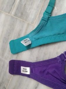 2 Paded Bra- Teal &amp; Purple