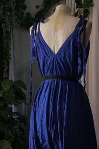 Blue V-Neck Jumpsuit