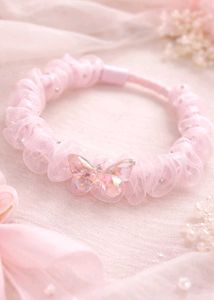 Pink Butterfly Scrunchie