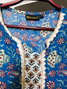 Pure Cotton Hand Block Printed Blue Suit Set