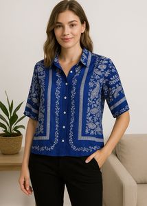 Stylish Blue Printed Top