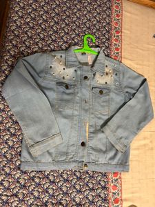 Pearl Embellished Denim Jacket