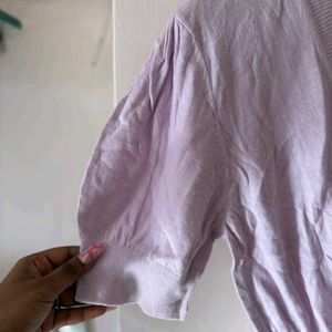Lilac Cropped Cardigan