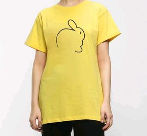 Women's Round Neck Yellow T-shirt