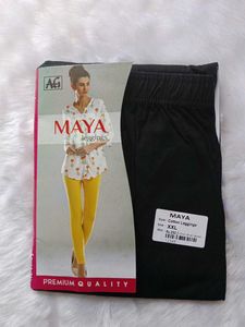 Maya XXL Black Cotton Leggings