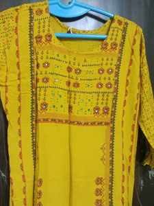 Pure Rayon Straight Ethnic Double Layered Kurti