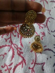 Golden Jhumka Earrings