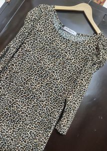 Brown Lion Printed Dress For 34 Bust