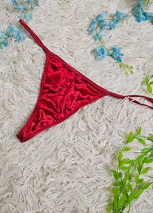 satin Red Thong Panty