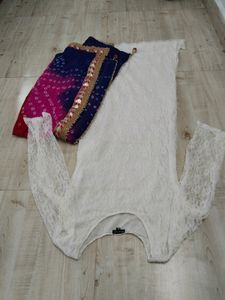 Net kurti with heavy dupatta