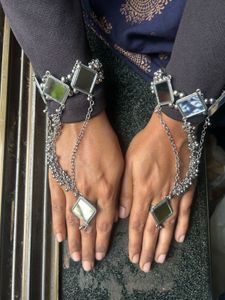 Heavy Mirror work belt with  haathphool