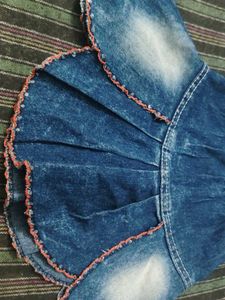 Denim Ruffle Skirt