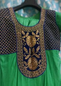Elegant Green Embroidered Anarkali