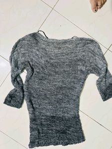 Gray Knit Sweater Dress