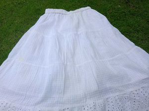 White Eyelet Tiered Skirt