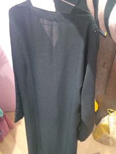 handwork Black Abaya zoom fabric