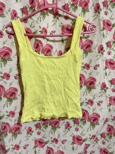 Butter Yellow Ribbed Tank Top
